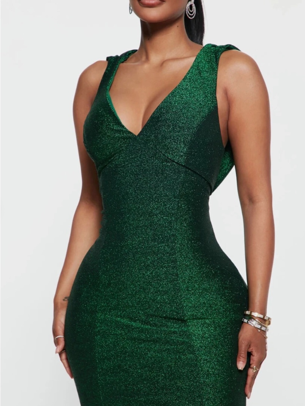 Women's Emerald Green Maxi/Gown Dress, Size Medium - Picture 2 of 3